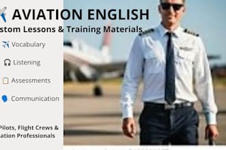 create aviation english educational materials for pilots and airline staff