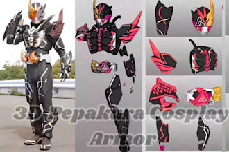 create cosplay pepakura eva foam patterns helmets  armor props and 3d models