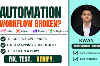 fix your broken n8n, make, zapier or gohighlevel automation