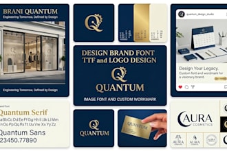 design brand font ttf and logo design, image font and custom workmark