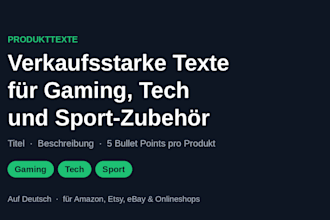 verkaufsstarke produkttexte für gaming, tech und sport schreiben