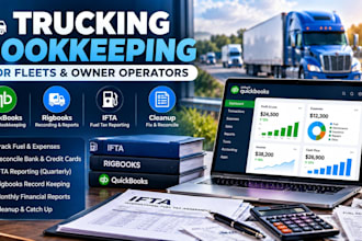 do trucking bookkeeping for fleets ifta, rigbooks, quickbooks and cleanup