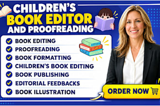 do children book editor, edit and proofread children story book format kids book