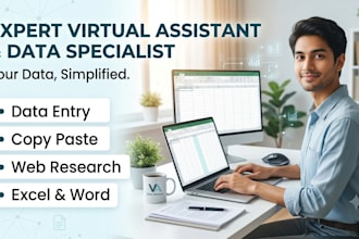 be your virtual assistant for data entry and web research