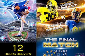 design sports poster, banner, flyer, graphics