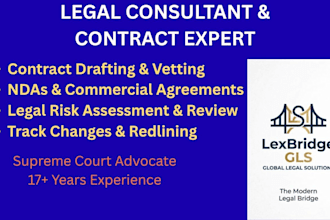 draft review and redline legal contracts and agreements