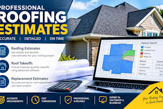 roofing estimates, roof takeoffs and replacement estimates