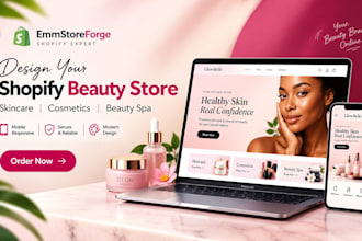 design skincare shopify store beauty skincare website cosmetics store