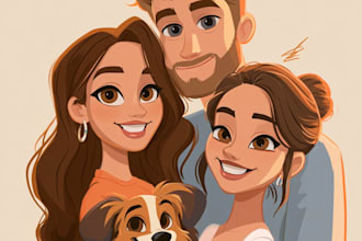 custom couple illustration, portrait drawing