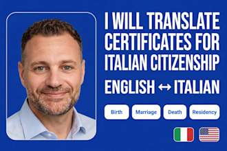 translate sicilian birth, marriage, death certificates for italian citizenship