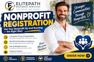 assist with 501c3 nonprofit registration, form 1023 and bylaws