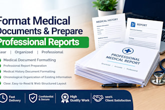 format medical documents and prepare professional reports