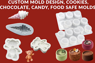design custom silicone molds for chocolate candy cake and cookies