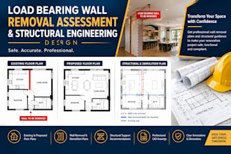 provide a load bearing wall removal assessment and structural engineering design