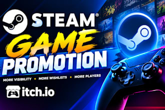 market and promote itch io game on socia media, steam game promotion, indie game
