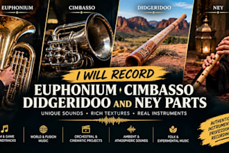 record euphonium, cimbasso, didgeridoo, and ney parts