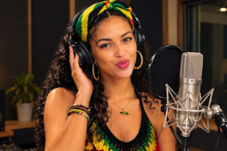 sing female jamaican accent reggae, dancehall and caribbean island afrobeat song