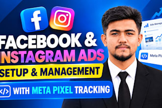 set up and manage facebook and instagram ads with meta pixel tracking