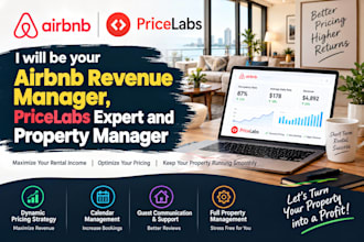 be your airbnb revenue manager, pricelabs expert and property manager