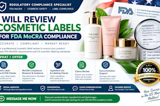review cosmetic labels for fda mocra compliance