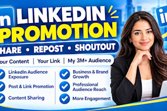 share shoutout repost your content or post link with 3m linkedin audience