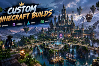 build minecraft spawn, lobby, hub, server map, minecraft castle spawn in bedrock