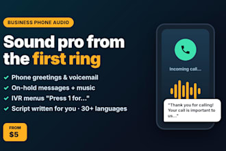 create phone greetings, IVR and on hold messages in 30 plus languages