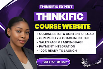 setup thinkific website course, thinkific course videos upload, thinkific expert