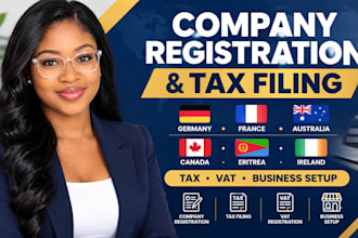 tax filling, register company in germany france australia canada eritrea ireland