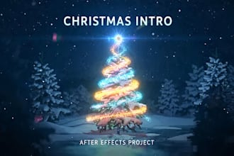 create a custom christmas tree logo animation intro