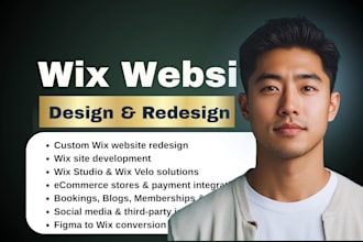 redesign wix website design wix website development, wix expert, ai integration