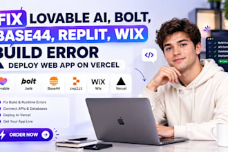 fix lovable ai, bolt, base44, replit, wix build error, deploy web app on vercel
