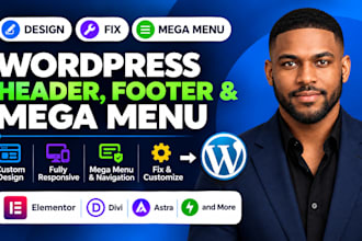 website header and footer designer  elementor