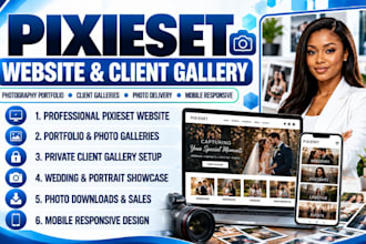design a pixieset photography website and client gallery