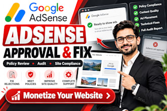 fix google adsense rejection, audit your website and help with approval