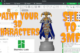 paint your 3d toy characters into bambu studio 3mf file for multicolor printing