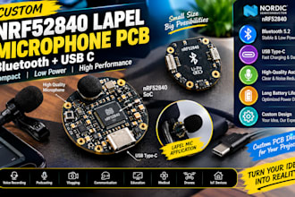 design nrf52840 lapel microphone pcb with bluetooth and usb c