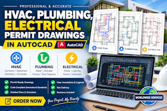 do hvac, plumbing, electrical permit drawings in autocad