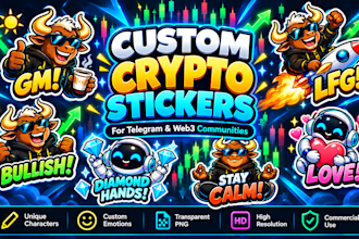 design custom crypto and telegram stickers