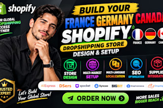 build france german canada shopify dropshipping store design shopify website
