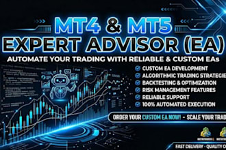 develop custom metatrader 4,5 ea trading bot, forex automation