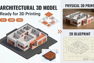 design architectural 3d model for 3d printing stl file from plan and photo