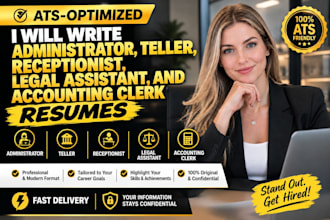 write administrator teller receptionist legal assistant accounting clerk resume