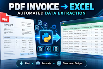 automate invoice and PDF data extraction to excel or CSV