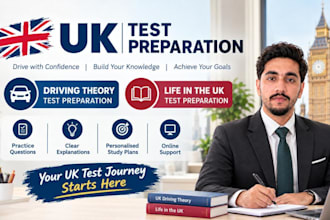 provide UK driving theory and life in the UK test preparation