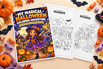 create a cute printable halloween coloring book for kids