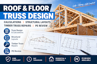 roof floor truss design calculations structural layouts timber truss repairs pe