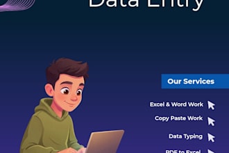 do professional data entry copy paste and excel data typing work