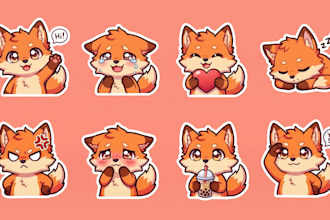 create furry stickers custom stickers chibi art and furry characters