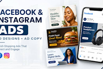 design facebook and instagram ad creatives with compelling ad copy